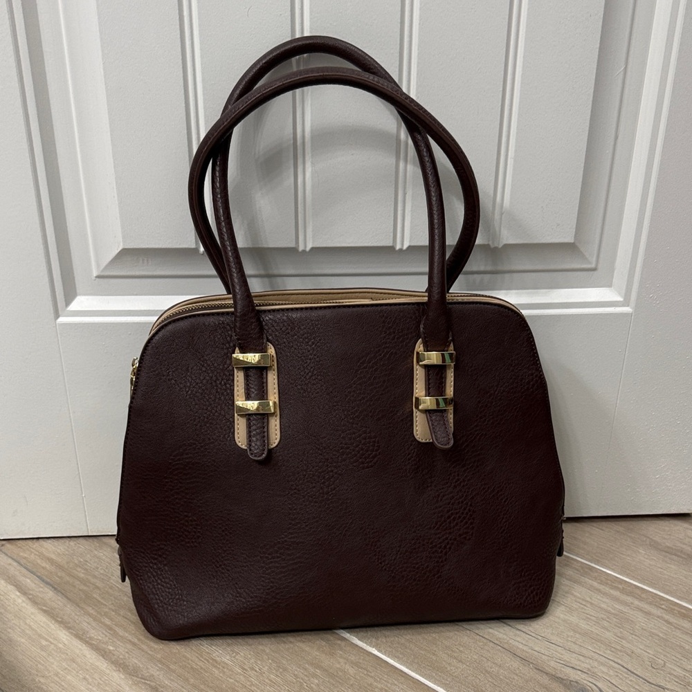 Charming Charlie Elegant Brown Leather Handbag